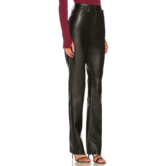 AFRM Heston Faux Leather Pant in Black - Picture 2 of 5